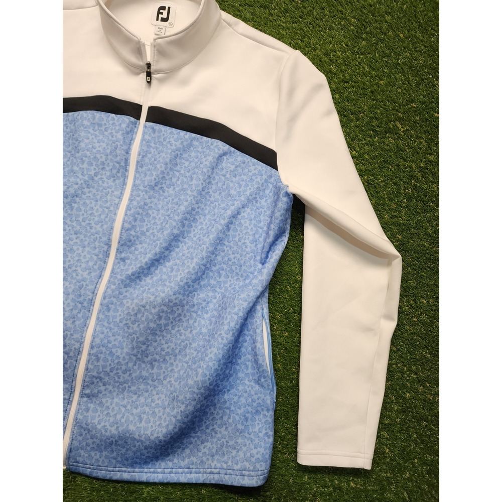 Footjoy Full Zip Golf Light Weight Jacket White Blue Women's Extra Large XL - Picture 2 of 8